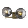 9" Smoky Black And Brass Metal Vanity Flush Mounted Sconce