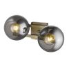 9" Smoky Black And Brass Metal Vanity Flush Mounted Sconce
