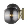 9" Smoky Black And Brass Metal Vanity Flush Mounted Sconce