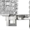 6" Silver And Clear Metal Vanity Flush Mounted Sconce