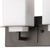 7" Black And White Metal and Glass Vanity Flush Mounted Sconce