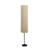 63" Black And Off White Column Floor Lamp With Off White Paper Rectangular Shade