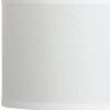 19" Silver Bedside Table Lamp With White Drum Shade