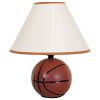12" Orange Ceramic Bedside Table Lamp With White Shade