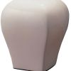13" White Ceramic Bedside Table Lamp With Off-White Shade