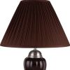 27" Silver Ceramic Urn Bedside Table Lamp With Brown Empire Shade