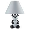 14" Black And White Novelty Bedside Lamp With Empire Shade
