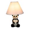 14" Black And White Novelty Bedside Lamp With Empire Shade