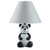 14" Black And White Novelty Bedside Lamp With Empire Shade