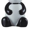 14" Black And White Novelty Bedside Lamp With Empire Shade