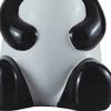 14" Black And White Novelty Bedside Lamp With Empire Shade