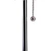 20" Silver Metal Bedside Table Lamp With Clear Drum Shade
