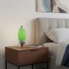 11" Green And Silver Acrylic And Metal Rocket Shaped Bedside Lamp