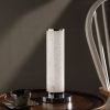 13â€ Modern White Sand Crystal And Steel Table Lamp