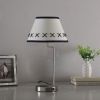 20" Silver Bedside Table Lamp With Off White Empire Shade