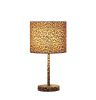 19" Amber And Black Bedside Lamp With Drum Shade