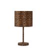 19" Amber And Black Bedside Lamp With Drum Shade