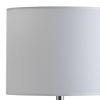 21" Silver Bedside Table Lamp With White Drum Shade