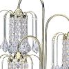 34" Gold and Faux Crystal Three Light Chandelier Table Lamp