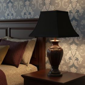 Black Shantung Silk Bell Lamp Shade