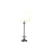 26" Silver Metal And Faux Crystal Table Lamp With White Cylinder Shade