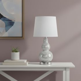 20" White Table Lamp With White Globe Shade