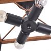 Brown And Black Lantern Four Light Metal Chandelier