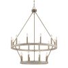 Brass Candle Style Multi Light Metal Dimmable Chandelier