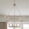 Brass Candle Style Multi Light Metal Dimmable Chandelier