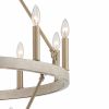 Brass Candle Style Multi Light Metal Dimmable Chandelier