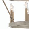 Brass Candle Style Multi Light Metal Dimmable Chandelier