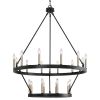 Black Candle Style Multi Light Metal Dimmable Chandelier