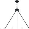 Black And White Candle Style Multi Light Metal Dimmable Chandelier