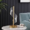 19" Wave Swirl Acrylic Led Brushed Gold Table Lamp Gold Table Lamp