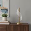 19" Wave Swirl Acrylic Led Brushed Gold Table Lamp Gold Table Lamp