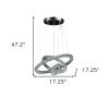 Silver Metal and Crystals LED Dimmable Chandelier