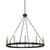Black And Gold Candle Style Twelve Light Metal Dimmable Chandelier