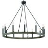 Black Candle Style Twelve Light Metal Dimmable Chandelier