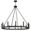 Bronze Candle Style Twelve Light Metal Dimmable Chandelier