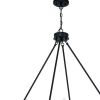 Black And White Candle Style Twelve Light Metal Dimmable Chandelier