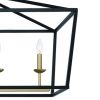 Black And Gold Candle Style Six Light Metal Dimmable Chandelier