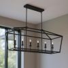 Bronze Candle Style Six Light Metal Dimmable Chandelier