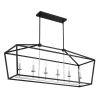 Black Candle Style Six Light Metal Dimmable Chandelier