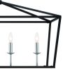 Black Candle Style Six Light Metal Dimmable Chandelier