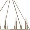 Brass Candle Style Multi Light Metal Dimmable Flush Chandelier
