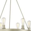 Silver Candle Style Six Light Metal Dimmable Chandelier
