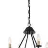 Black And Gold Candle Style Eight Light Metal Dimmable Chandelier
