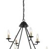 Black And Gold Candle Style Eight Light Metal Dimmable Chandelier