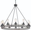 Brown And Black Candle Style Twelve Light Metal Dimmable Chandelier
