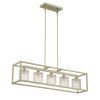Silver Kitchen Island Five Light Metal Dimmable Chandelier With Clear Shades